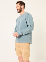 FatFace Otterton Blue Cut and Sew Crew Sweat - Image 1 of 5