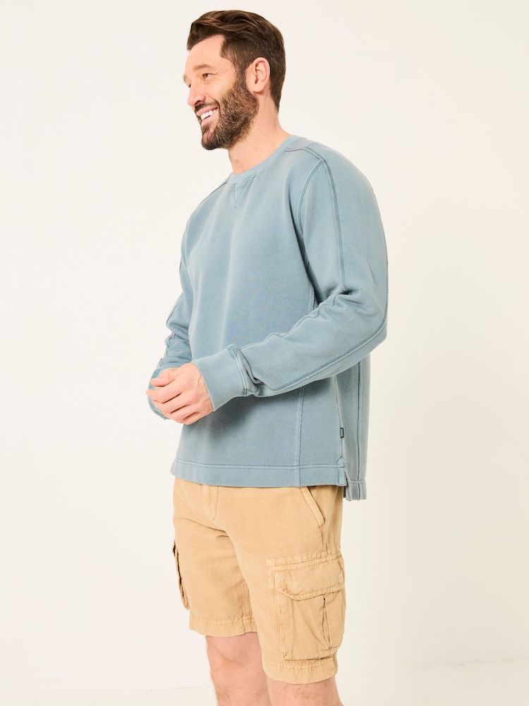 FatFace Otterton Blue Cut and Sew Crew Sweat - Image 1 of 5