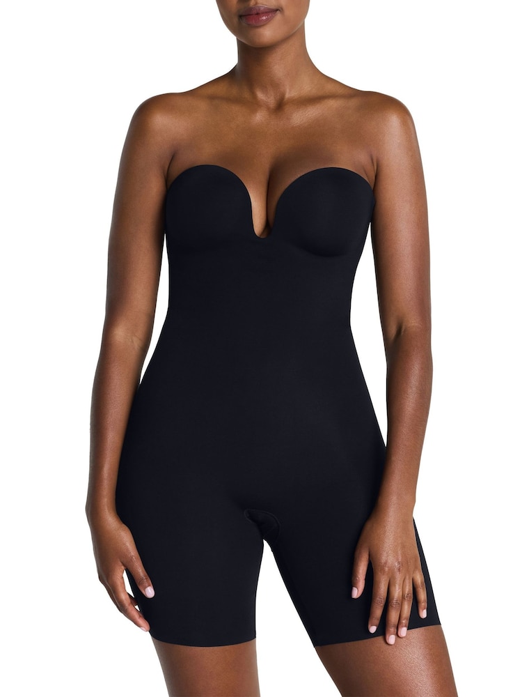 Spanx Black SPANXshape™ Suit Your Fancy Strapless Mid-Thigh Bodysuit - Image 1 of 6