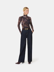 Whistles Animal Print Misty Mesh Top - Image 3 of 5