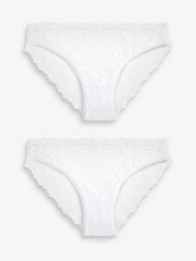 White High Leg Ultimate Comfort Lace Knickers 2 Pack - Image 5 of 6