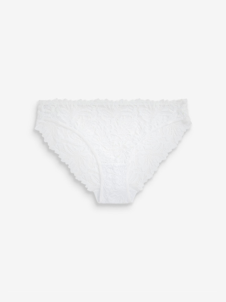 White High Leg Ultimate Comfort Lace Knickers 2 Pack - Image 6 of 6