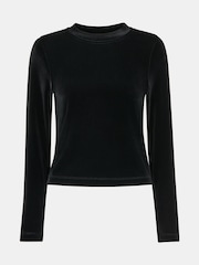 Whistles Black Olivia Velvet Top - Image 5 of 5
