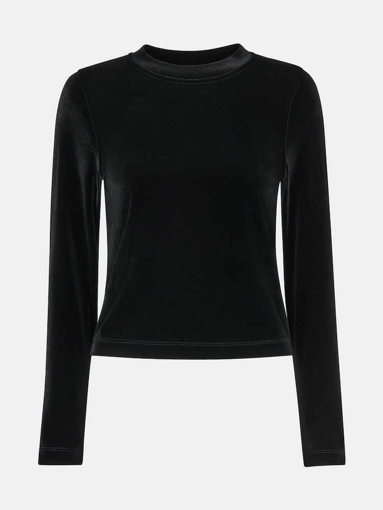 Whistles Black Olivia Velvet Top - Image 5 of 5