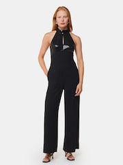 Whistles Black Leah Sequin Bodice Jumpsuit - Image 1 of 5