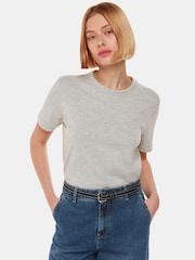 Whistles Grey Whistles Grey Emily Ultimate 100% Cotton T-Shirt - Image 1 of 5