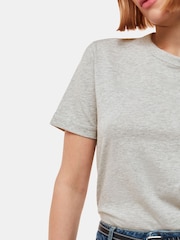 Whistles Grey Whistles Grey Emily Ultimate 100% Cotton T-Shirt - Image 3 of 5