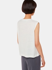 Whistles White Linen Button Front Waistcoat - Image 2 of 5