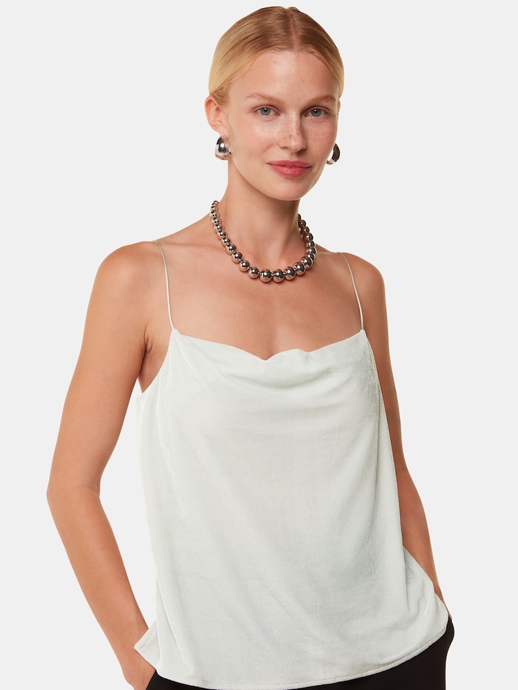 Whistles Silver Cowl Neck Cami Top - Image 1 of 5