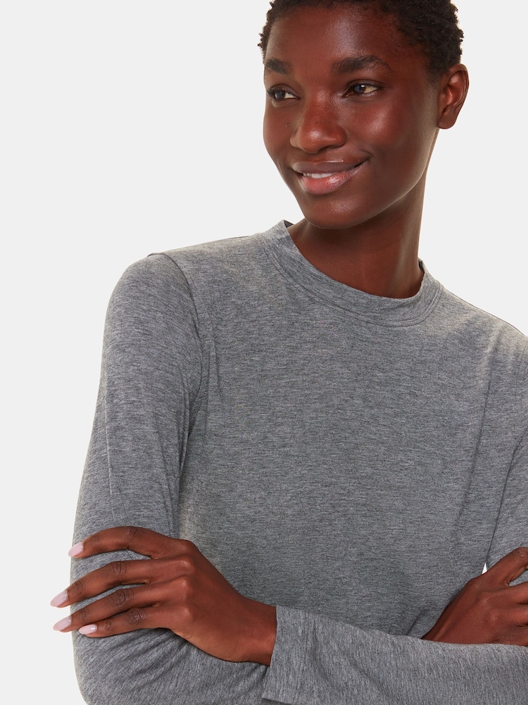 Whistles Grey Wool Blend Crew Neck Top - Image 1 of 5 Whistles Grey Wool Blend Crew Neck Top - Image 1 of 5