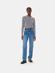 Whistles Grey Wool Blend Crew Neck Top - Image 3 of 5