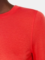 Whistles Red Wool Blend Crew Neck Top - Image 4 of 5