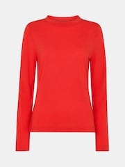 Whistles Red Wool Blend Crew Neck Top - Image 5 of 5