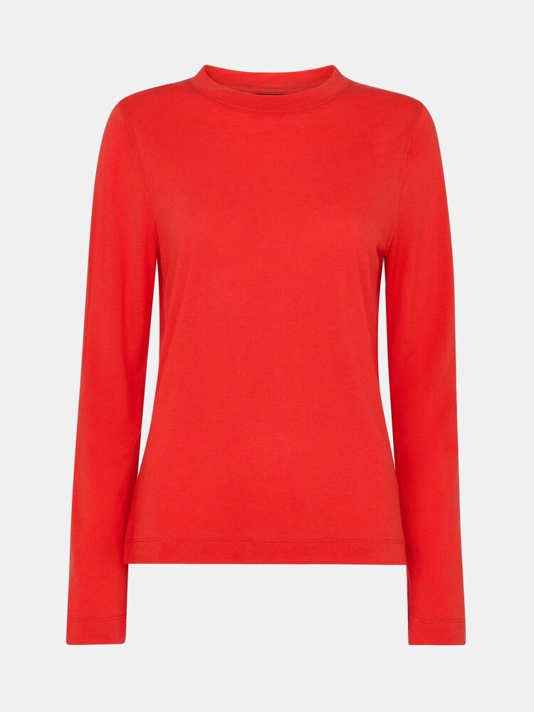 Whistles Red Wool Blend Crew Neck Top - Image 5 of 5