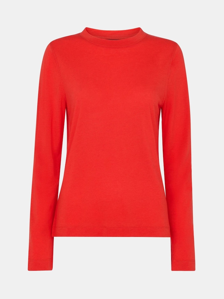 Whistles Red Wool Blend Crew Neck Top - Image 5 of 5 Whistles Red Wool Blend Crew Neck Top - Image 5 of 5