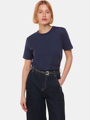 Whistles Blue Whistles Blue Emily Ultimate 100% Cotton T-Shirt - Image 1 of 5