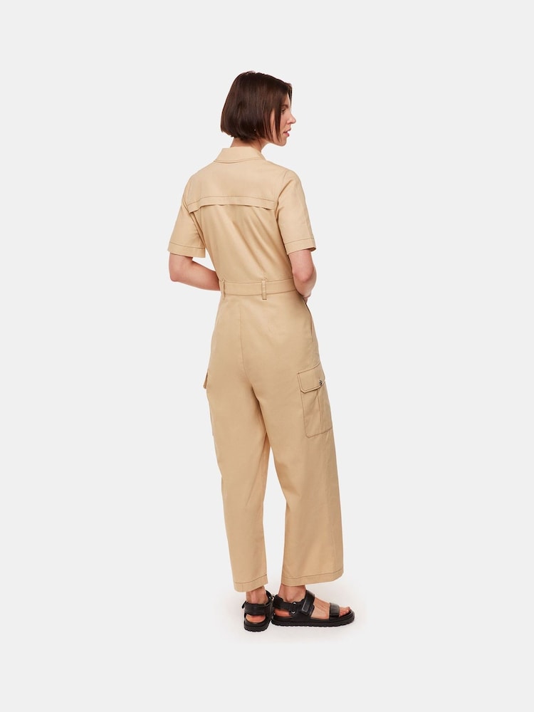 Whistles Nude Whistles Nude Ellen Safari 100% Cotton Jumpsuit - Image 2 of 5
