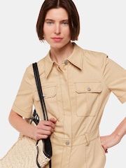 Whistles Nude Whistles Nude Ellen Safari 100% Cotton Jumpsuit - Image 3 of 5