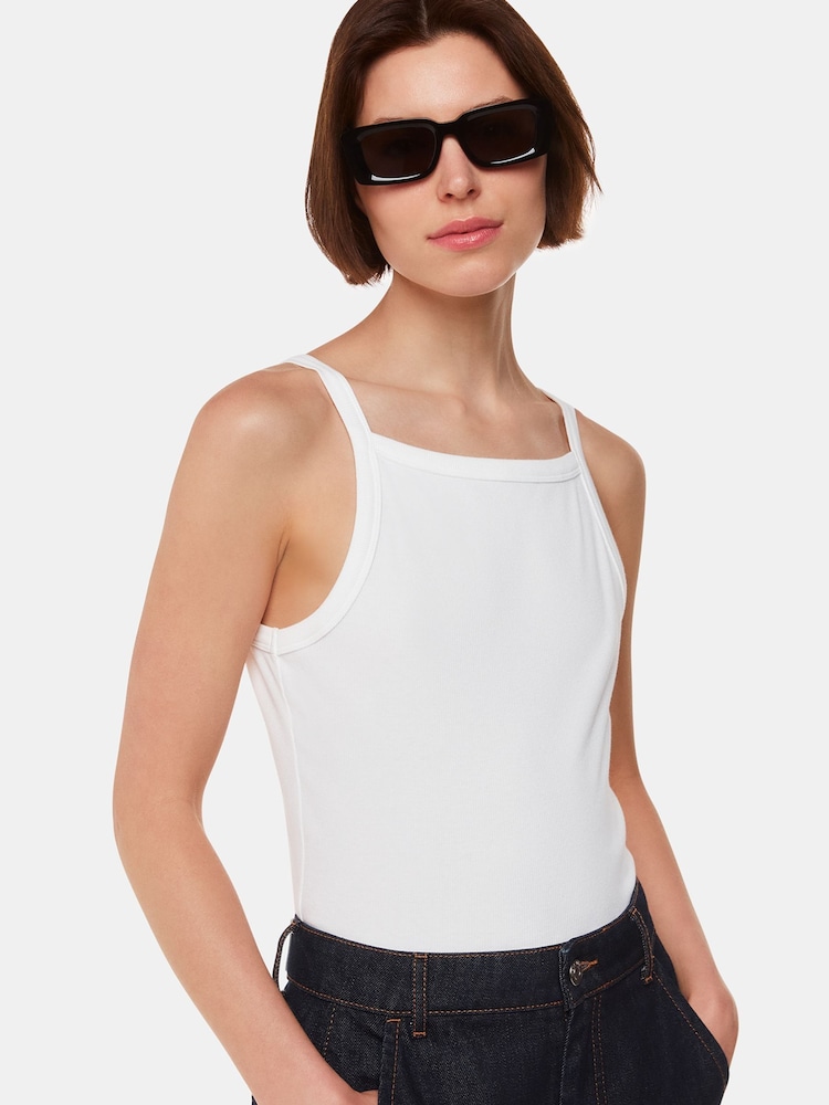 Whistles Straight Neck White Vest - Image 1 of 5