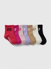 Gap Pink Logo 7 Pack Logo Crew Socks (Newborn-5yrs) - Image 1 of 1