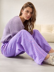 Blue/Pink Pull On Gingham Trousers - Image 1 of 8