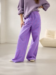Blue/Pink Pull On Gingham Trousers - Image 2 of 8