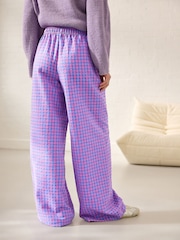 Blue/Pink Pull On Gingham Trousers - Image 3 of 8