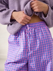 Blue/Pink Pull On Gingham Trousers - Image 5 of 8