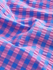 Blue/Pink Pull On Gingham Trousers - Image 8 of 8