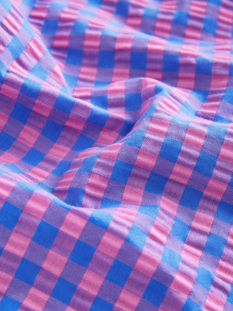 Blue/Pink Pull On Gingham Trousers - Image 8 of 8