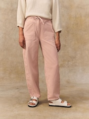 Pink 100% Cotton Patch Pocket Barrel Leg Trousers - Image 2 of 8
