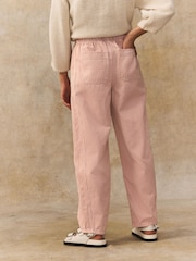 Pink 100% Cotton Patch Pocket Barrel Leg Trousers - Image 3 of 8