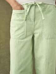 Mint Green 100% Cotton Patch Pocket Barrel Leg Trousers - Image 4 of 7