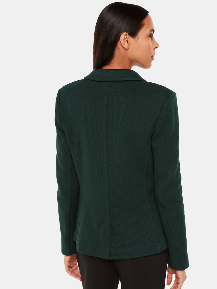 Whistles Green Whistles Slim Green Jersey 100% Cotton Jacket - Image 2 of 5