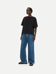 Whistles Black Relaxed 100% Cotton T-Shirt - Image 3 of 5