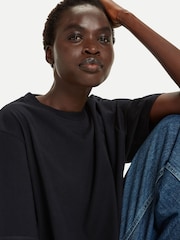 Whistles Black Relaxed 100% Cotton T-Shirt - Image 4 of 5