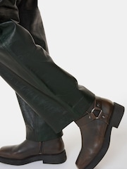 Whistles Brown Matteo Burnished Biker Boots - Image 4 of 4