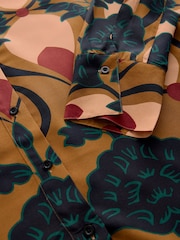 Brun - Viscose Blend Manches longues Chemises - Image 6 of 7
