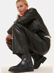 Whistles Black Matteo Biker Boots - Image 1 of 4