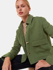 Whistles Green Marie 100% Cotton Casual Jacket - Image 1 of 5