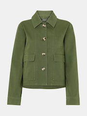 Whistles Green Marie 100% Cotton Casual Jacket - Image 5 of 5
