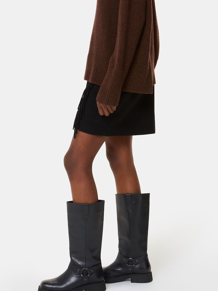 Whistles Black Matteo Knee High Biker Boots - Image 1 of 5 Whistles Black Matteo Knee High Biker Boots - Image 1 of 5
