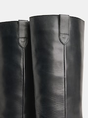 Whistles Black Matteo Knee High Biker Boots - Image 5 of 5