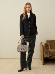 Whistles Black Classic Textured Jacket - Image 1 of 6
