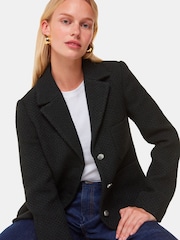 Whistles Black Classic Textured Jacket - Image 2 of 6