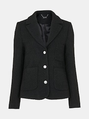 Whistles Black Classic Textured Jacket - Image 6 of 6