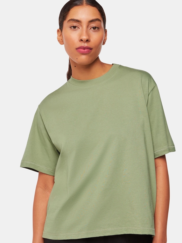 Whistles Green Relaxed 100% Cotton T-Shirt - Image 1 of 5