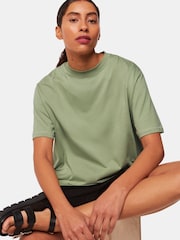 Whistles Green Relaxed 100% Cotton T-Shirt - Image 4 of 5
