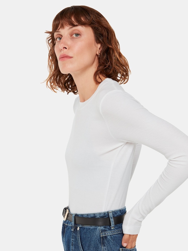 Camiseta básica de canalé de cuello redondo de Whistles - Imagen 1 de 5