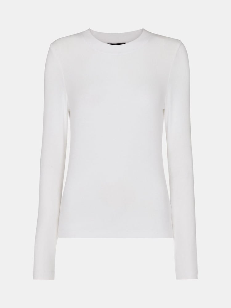 Camiseta básica de canalé de cuello redondo de Whistles - Imagen 5 de 5